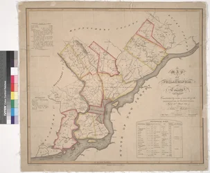 Kart over Philadelphia County, 1819